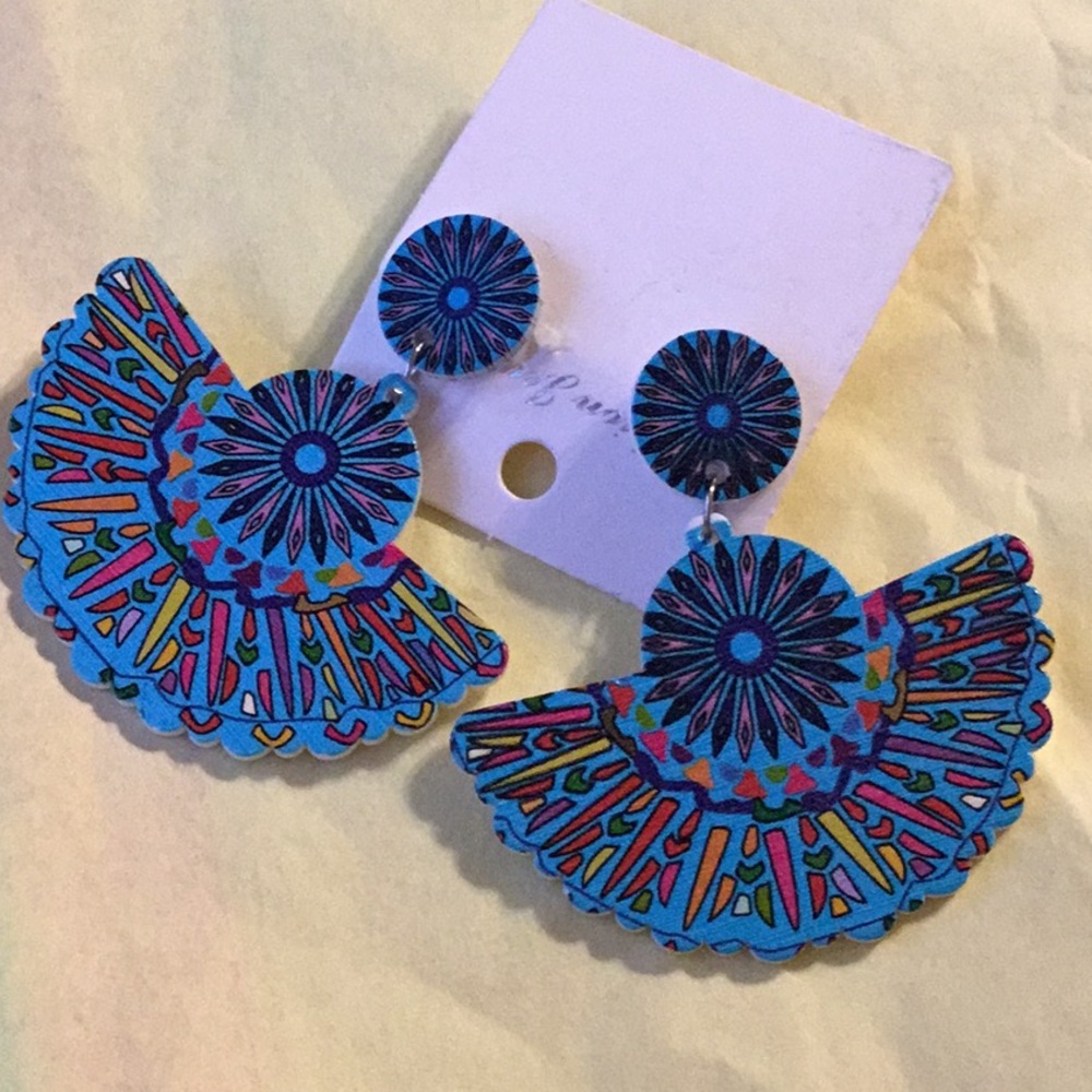 Blue vinyl Earrings